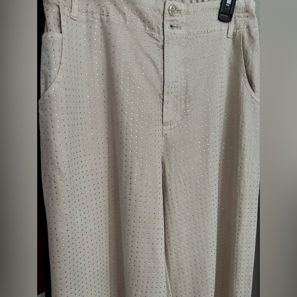 YFB Young Fabulous & Broke Ryker Rhinestone Wide Leg Jeans Pants White Denim Sm - Picture 8 of 9